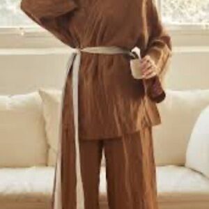 Deiji linen pajama bottoms